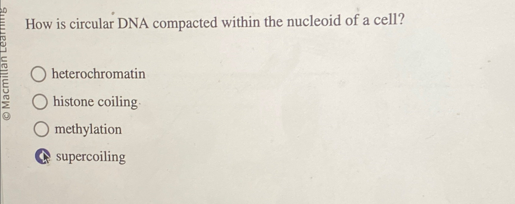 Solved How is circular DNA compacted within the nucleoid of | Chegg.com