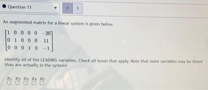 Solved How many free variables does each augmented matrix | Chegg.com