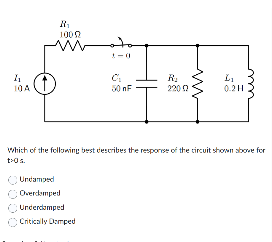 Solved Which of ﻿the following best describes the response | Chegg.com