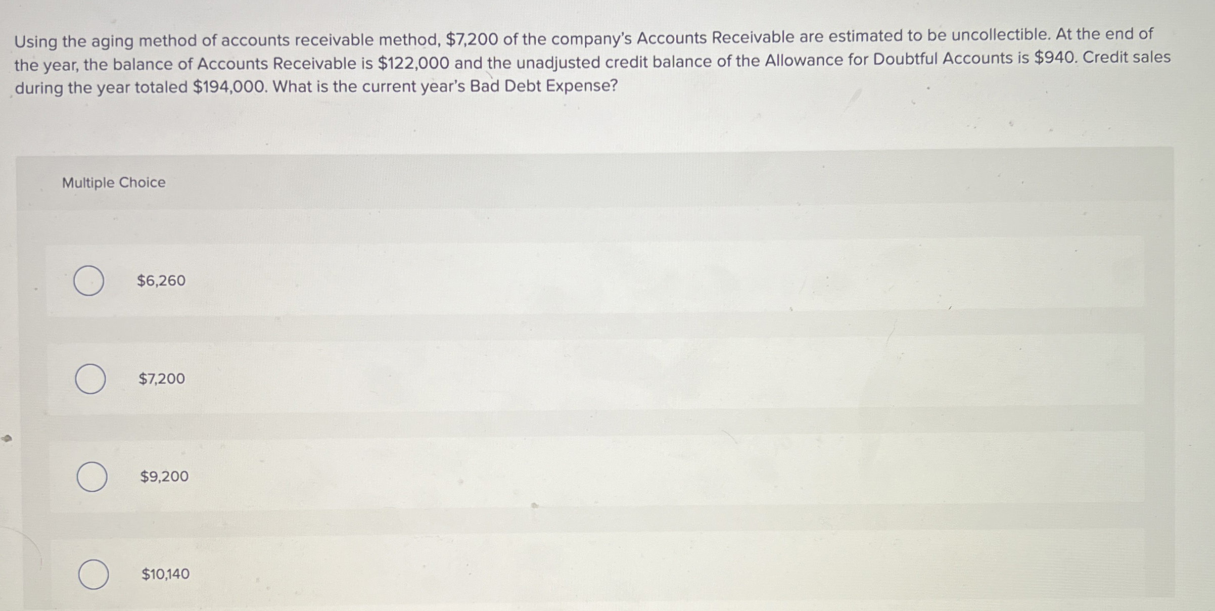 Solved Using the aging method of accounts receivable method, | Chegg.com