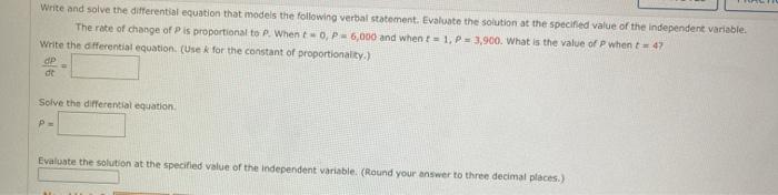 Solved Write and solve the differential equation that models | Chegg.com
