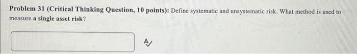 Solved Problem 31 (Critical Thinking Question, 10 points): | Chegg.com