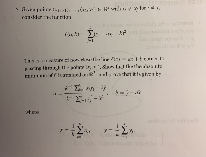 Solved Given Points X1 Y1 X V E R2 With X X For Chegg Com