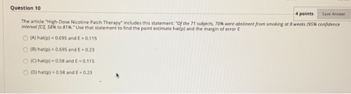 Solved Question 10 4 points Save Answer The article | Chegg.com
