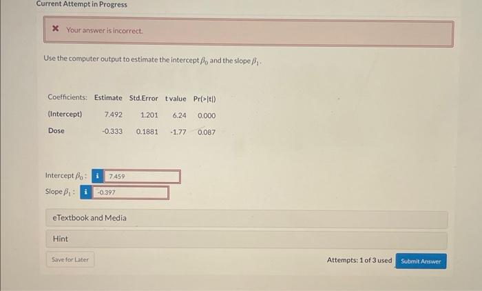 Solved Current Attempt In Progress X Your Answer Is | Chegg.com