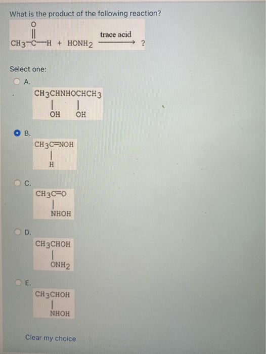 Solved What is the product of the following reaction? o | Chegg.com