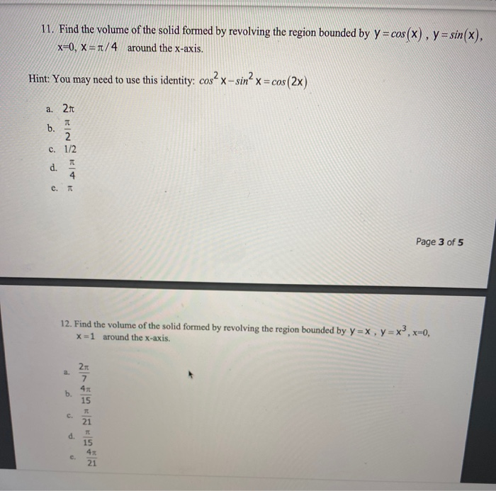Solved 5. The base of a solid is the region bounded by the | Chegg.com