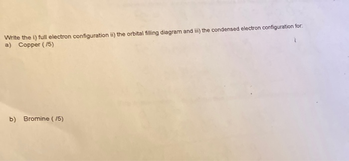 Solved Write the i) full electron configuration ii) the | Chegg.com