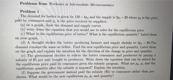 Solved Problems from Workouts in Intermediate Microeconomics | Chegg.com