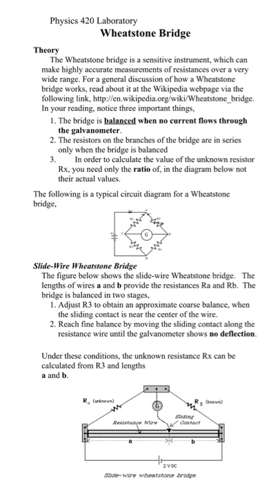 wheatstone bridge experiment theory