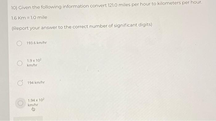 Km per hour outlet in miles