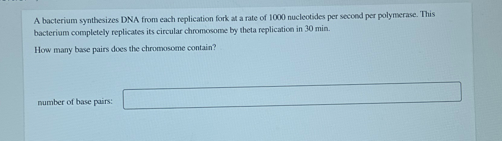 Solved A bacterium synthesizes DNA from each replication | Chegg.com 
