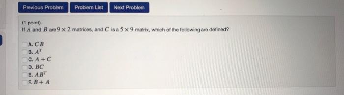 Solved Previous Problem Problem List Next Problem (point) # | Chegg.com