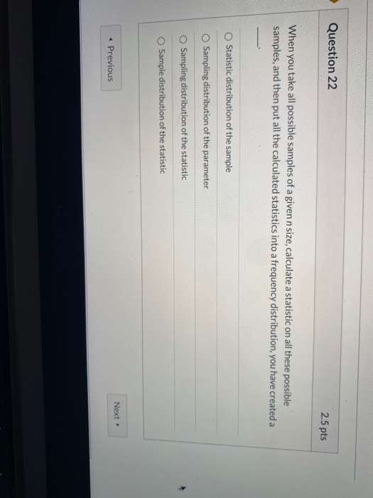 Solved Question 22 2.5 pts When you take all possible | Chegg.com