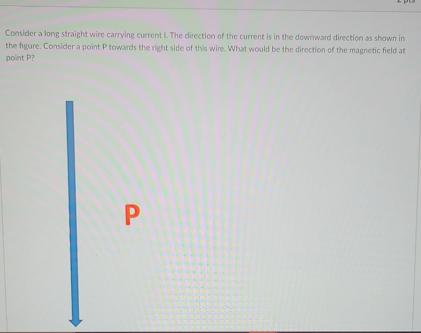Solved Consider a long straight wire carrying current I. The | Chegg.com