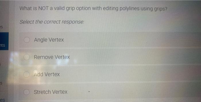 Solved What is NOT a valid grip option with editing | Chegg.com