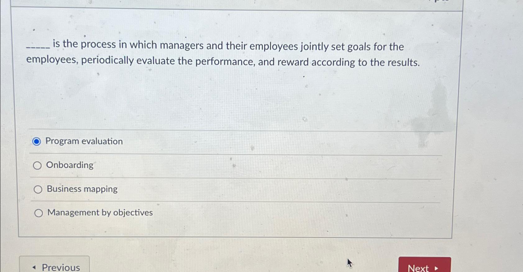 Solved is the process in which managers and their employees | Chegg.com