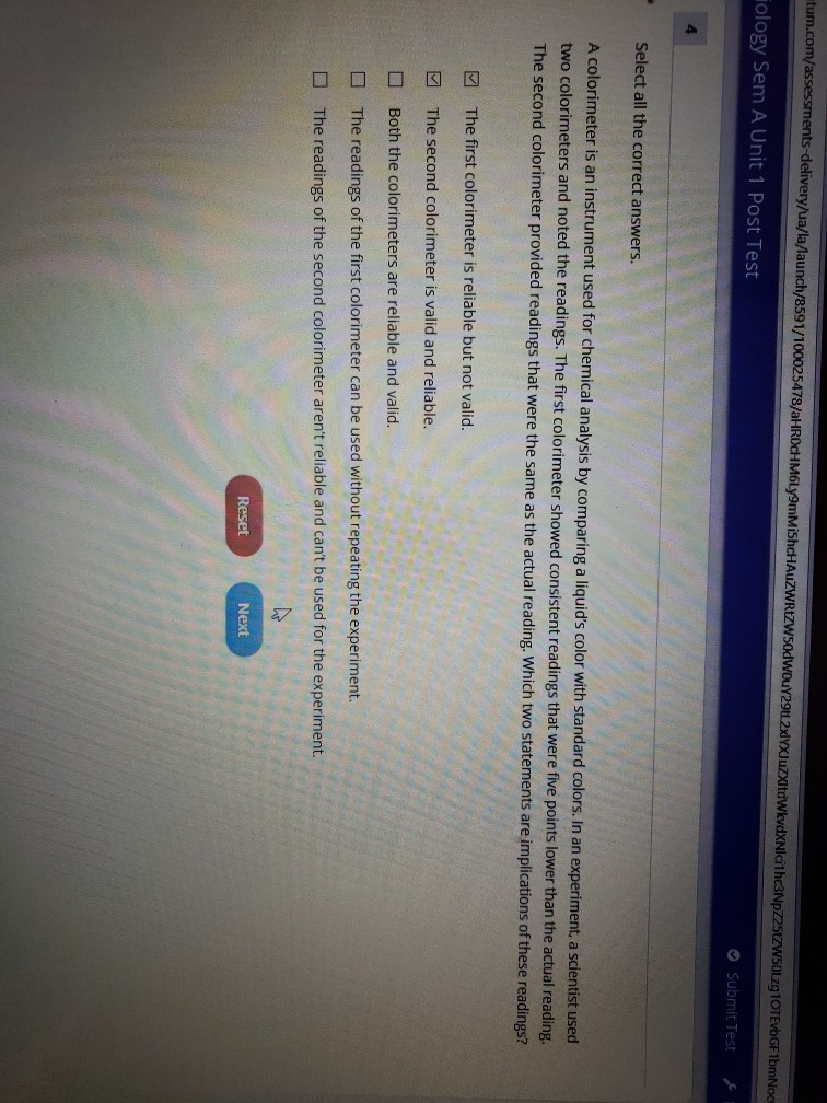 Solved Select all the correct answers. A colorimeter is an