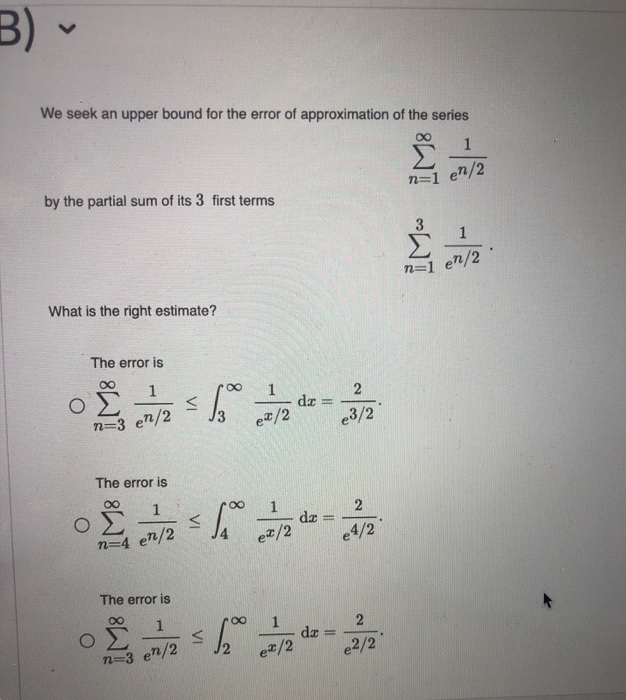 Solved B) We seek an upper bound for the error of | Chegg.com