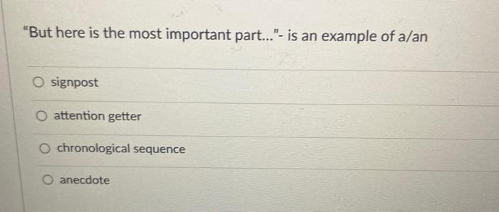 "But here is the most important part..."- is an | Chegg.com