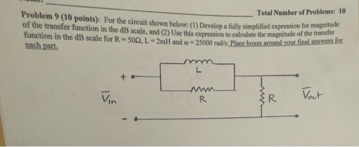 Solved of the transfer function in the dB scait shown below: | Chegg.com