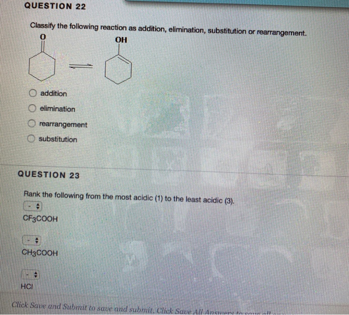Solved QUESTION 22 Classify the following reaction as | Chegg.com