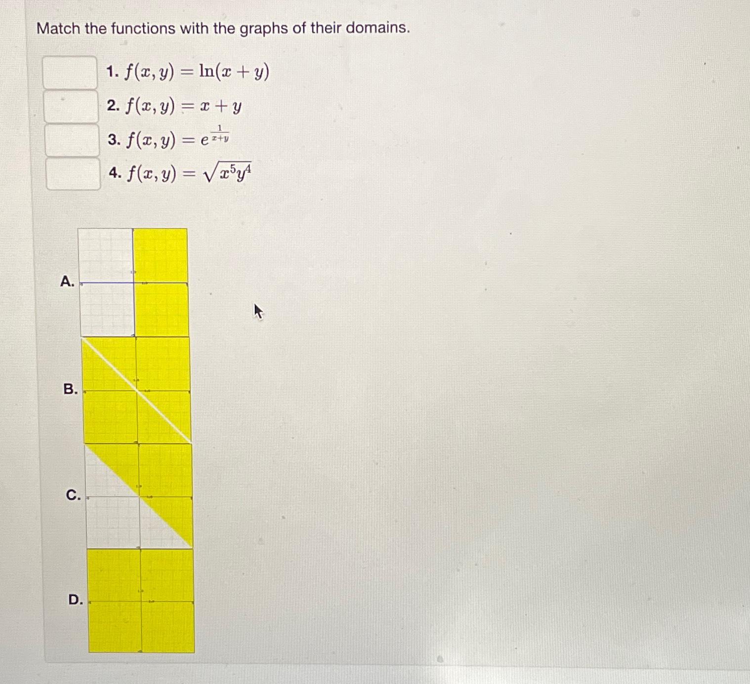 Solved Match The Functions With The Graphs Of Their