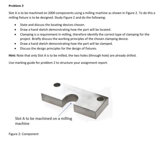 Solved Problem 2 Slot A is to be machined on 2000 components | Chegg.com