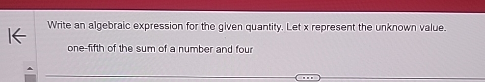 Solved Write an algebraic expression for the given quantity. | Chegg.com