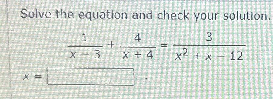 Solved Solve the equation and check your | Chegg.com