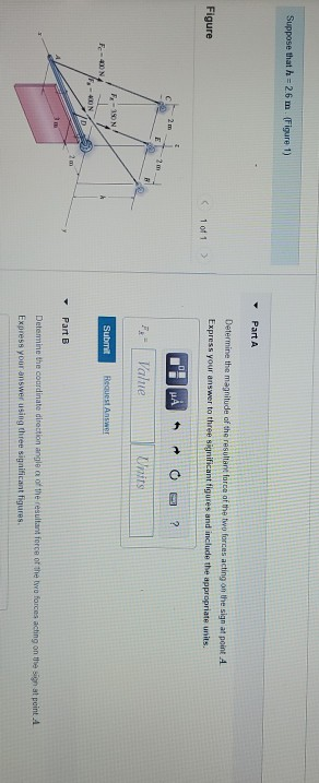 Solved Suppose that h = 26 m (Figure 1) Part A Determine the | Chegg.com