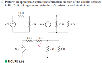 Solved Perform an appropriate source transformation on each | Chegg.com