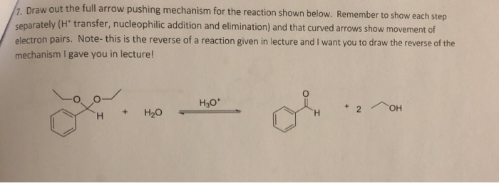 Solved Draw out the full arrow pushing mechanism for the | Chegg.com