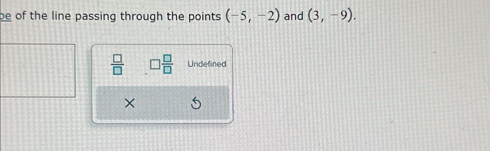 Solved of the line passing through the points (-5,-2) ﻿and | Chegg.com