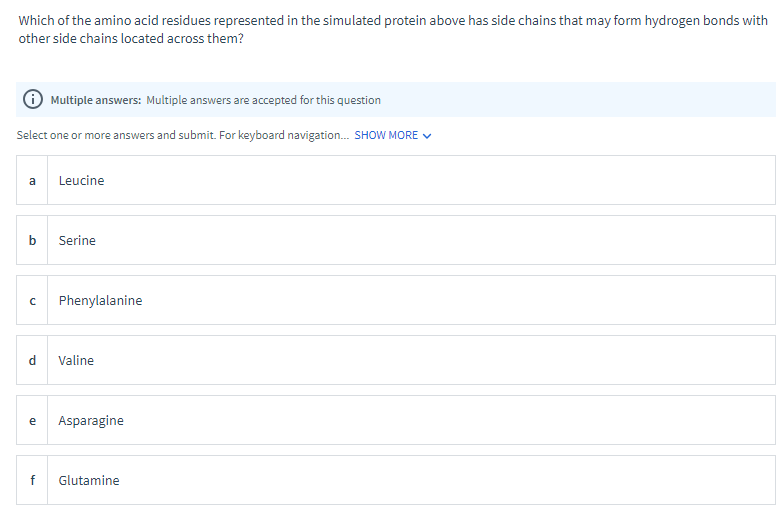 Solved Which of the amino acid residues represented in the | Chegg.com
