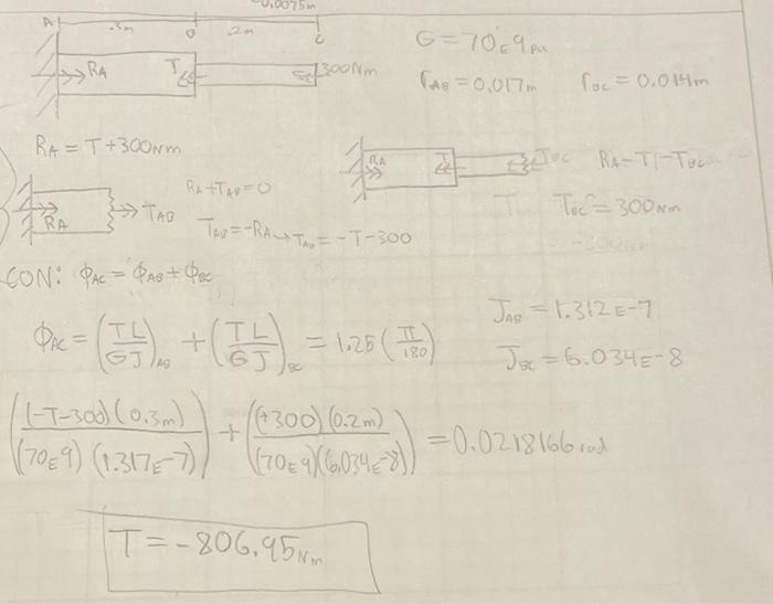 Solved Determine The Torque T At Point B Such That The | Chegg.com