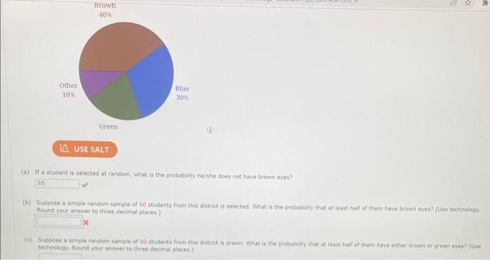 Solved (a) If a student is selected at random, what is the | Chegg.com