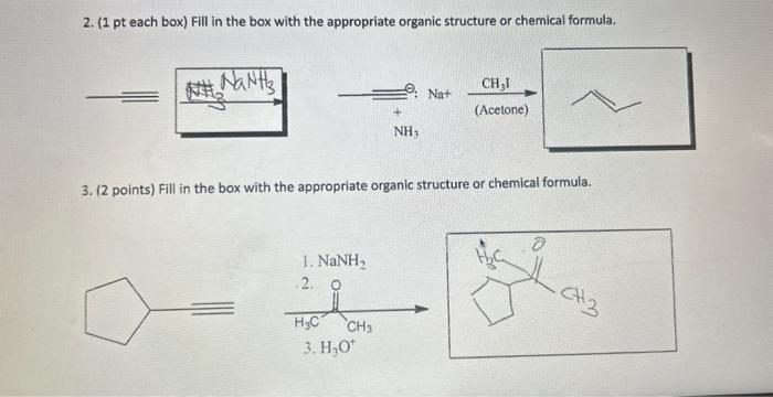 2. (1 pt each box) Fill in the box with the | Chegg.com