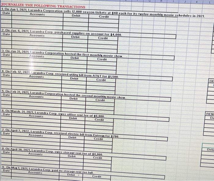 PLEASE JOURNAL ALL TRANSACTIONS AND FILL OUT T-CHARTS | Chegg.com