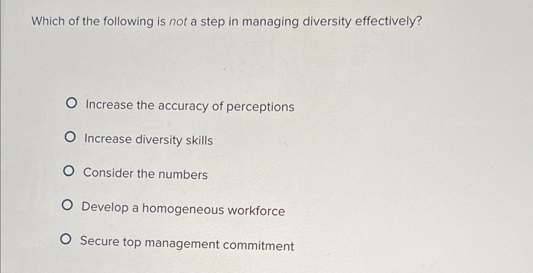 Solved Which of the following is not a step in managing | Chegg.com