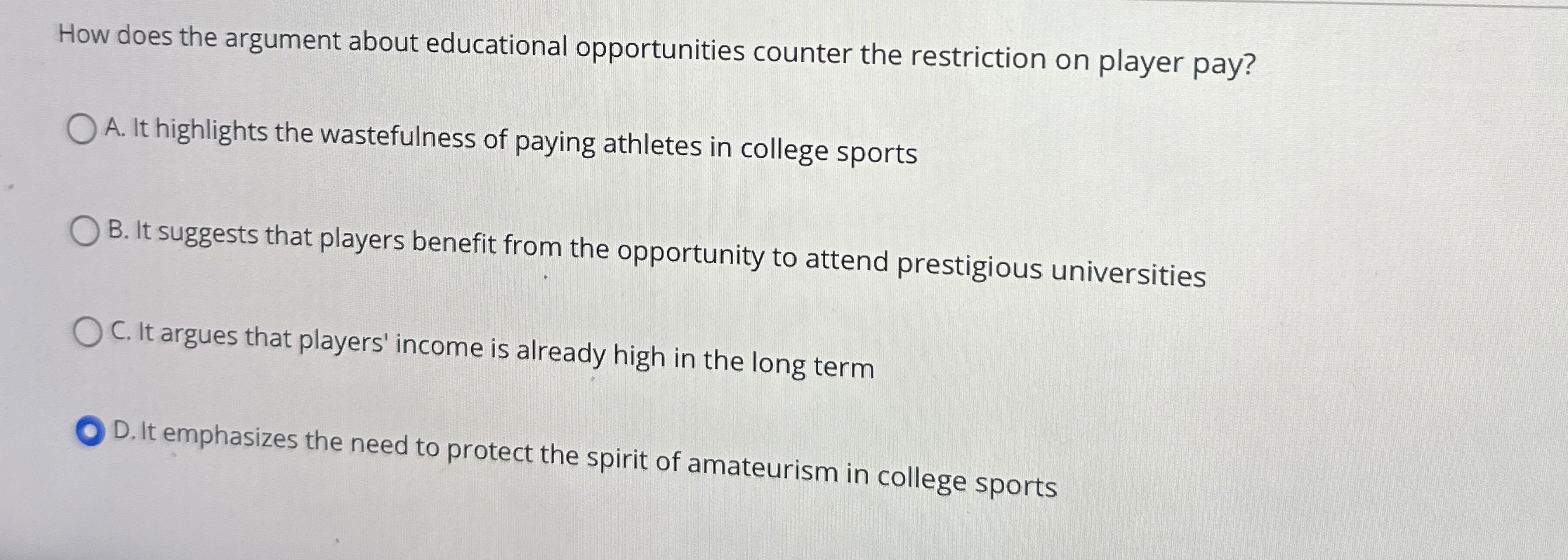 Solved How does the argument about educational opportunities Chegg com