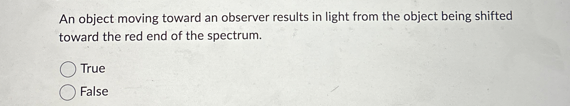 Solved An object moving toward an observer results in light | Chegg.com