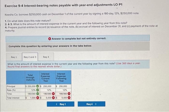 Solved Exercise 9-4 Interest-bearing Notes Payable With | Chegg.com