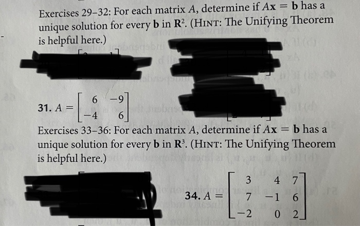 Solved Exercises 29-32: For each matrix A, determine if Ax = | Chegg.com