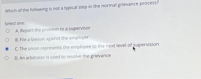 Solved Which of the following is not a typical step in the | Chegg.com