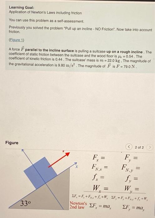 Solved Learning Goal Application Of Newtons Laws Including 9252