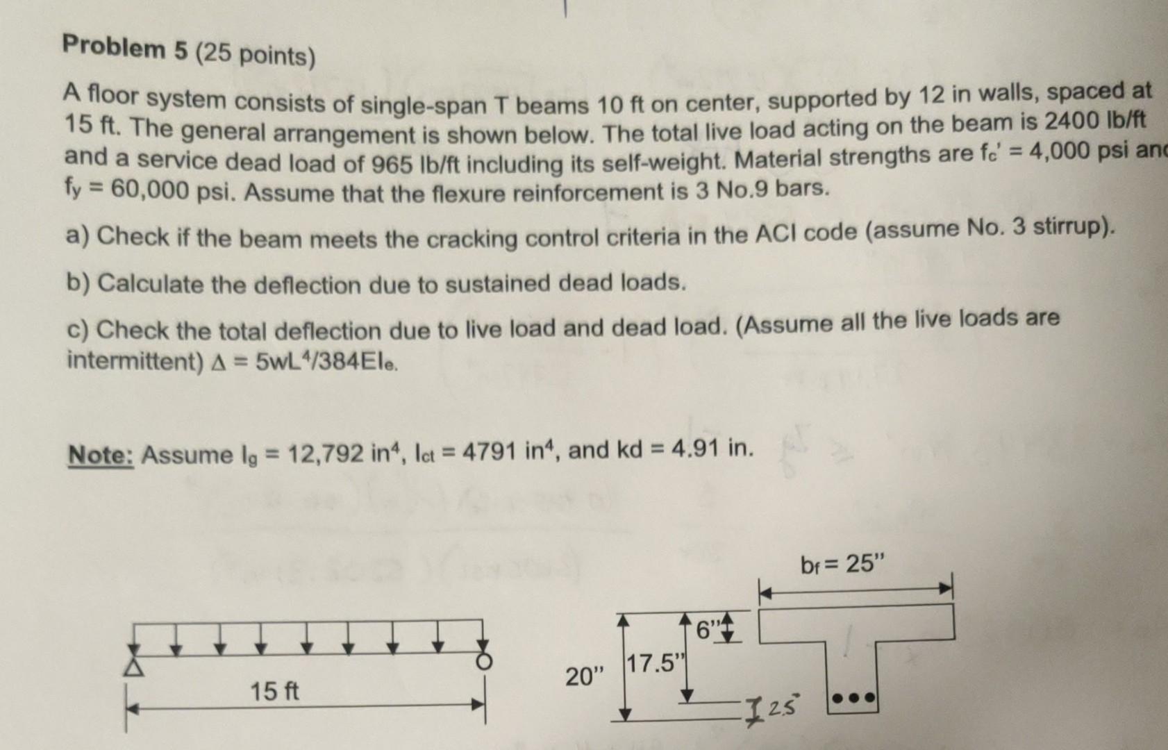 Solved Problem 5 (25 Points) A Floor System Consists Of | Chegg.com