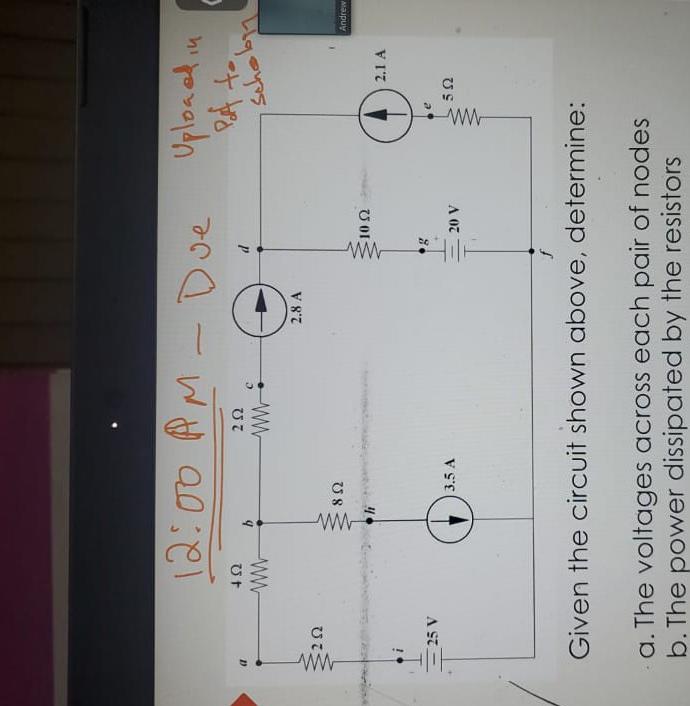 Solved Given the circuit shown above, determine: a. The | Chegg.com