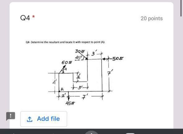 Solved Q4 * 20 points Go-Determine the resultant and locate | Chegg.com