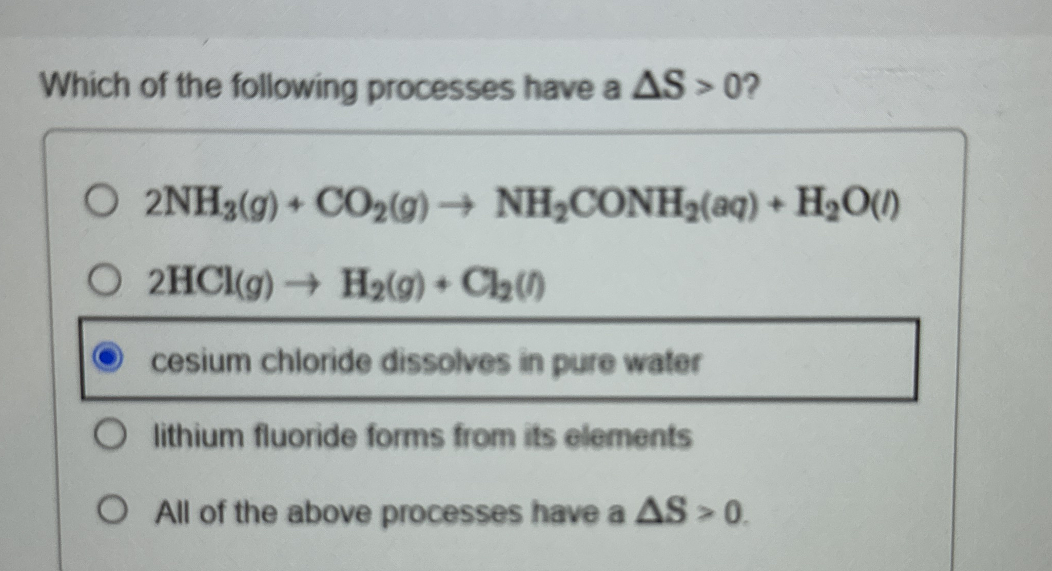 Solved Which of the following processes have a | Chegg.com